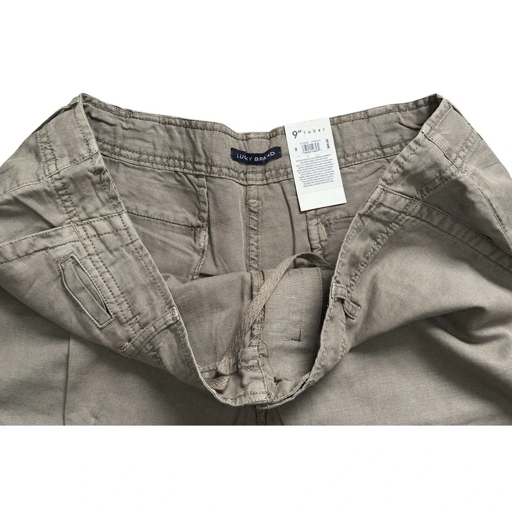 New Lucky Brand Linen Blend Flat Front Chino Shorts 9" Men's 40 MSRP $69.50 - Picture 2 of 9